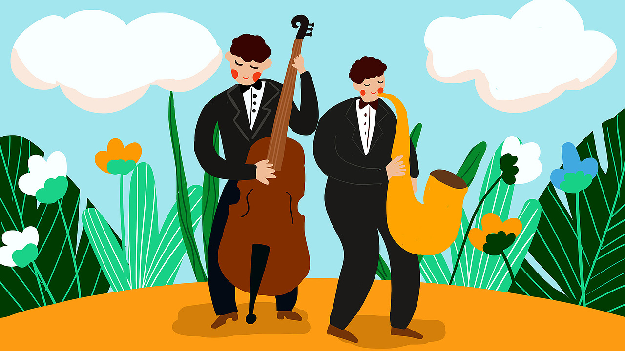 音乐会系列手绘插画