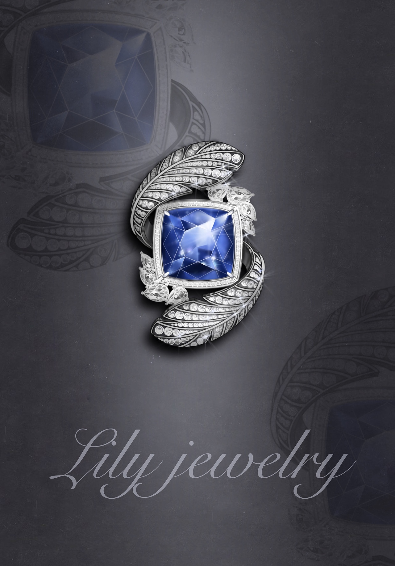 蓝宝戒指设计创作
