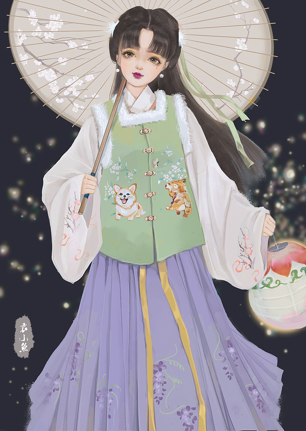 汉服|插画|商业插画|一袁小鱼一 - 原创作品 - 站酷 (zcool)