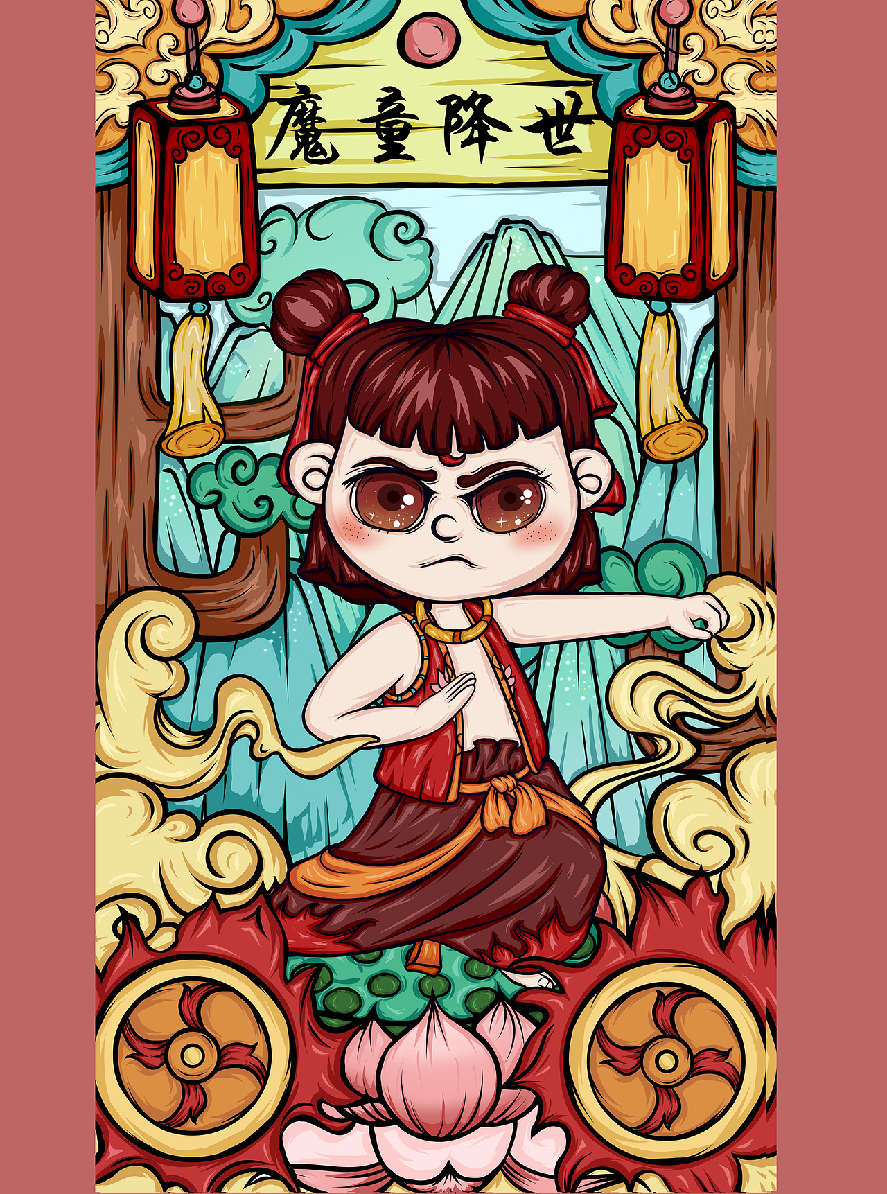 国潮哪吒（图ZMjcwNTM3MDI4） - 商业插画 - 站酷设计师夕慕eee原创素材 - 站酷ZCOOL