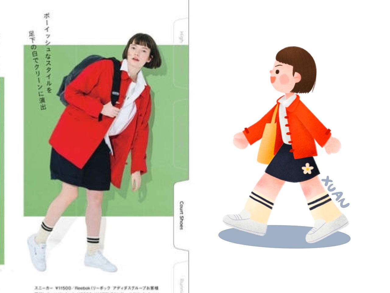 插画练习 日系杂志人物