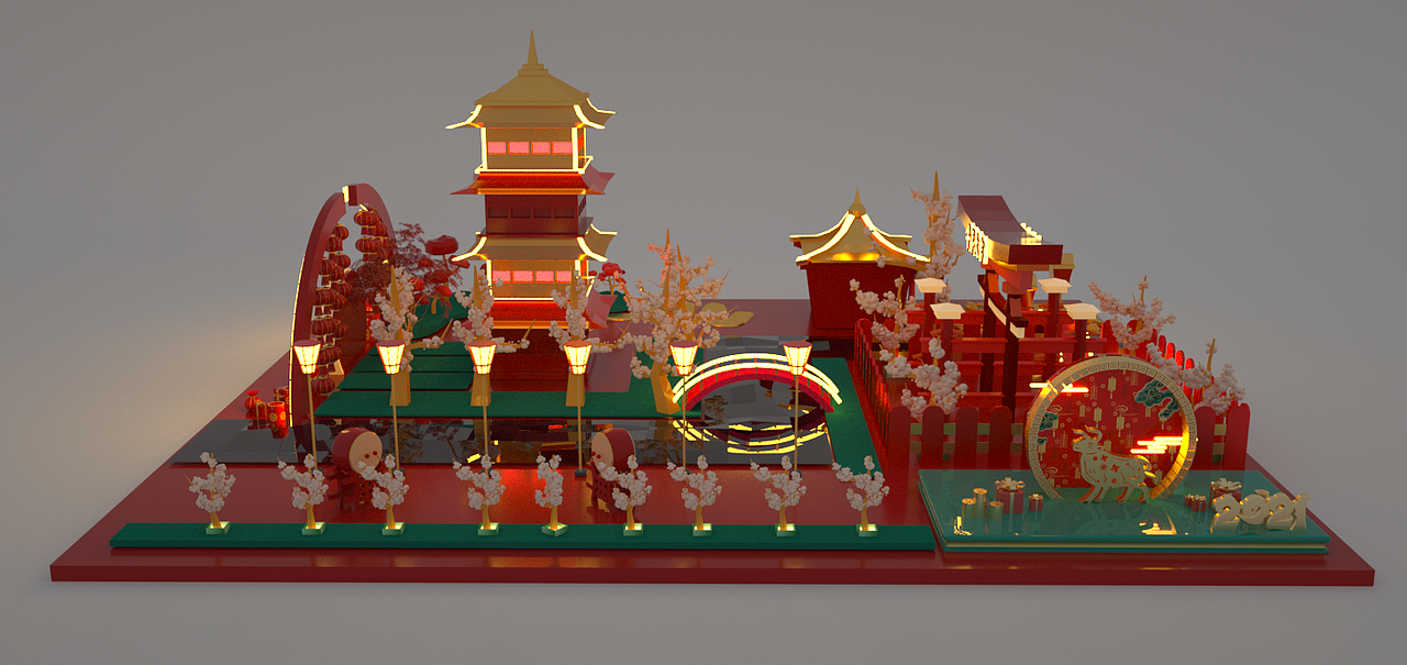 2021牛年新春美陈（图ZMjM4NTQ3NjYw） - 展陈设计 - 站酷设计师Aries浅晓白原创素材 - 站酷ZCOOL