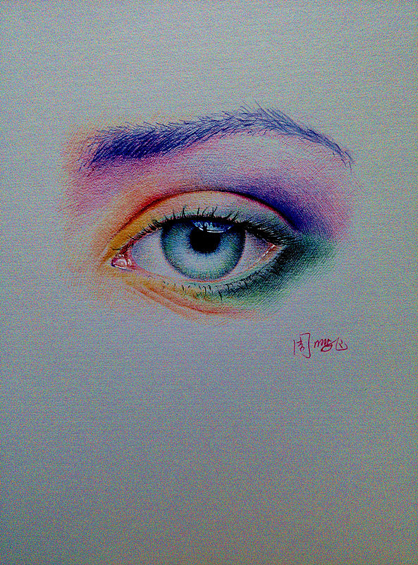 圆珠笔练习-《小船》《眸》（图ZMzcxMTk1NjA=） - 绘画 - 站酷设计师大饼人_原创素材 - 站酷ZCOOL