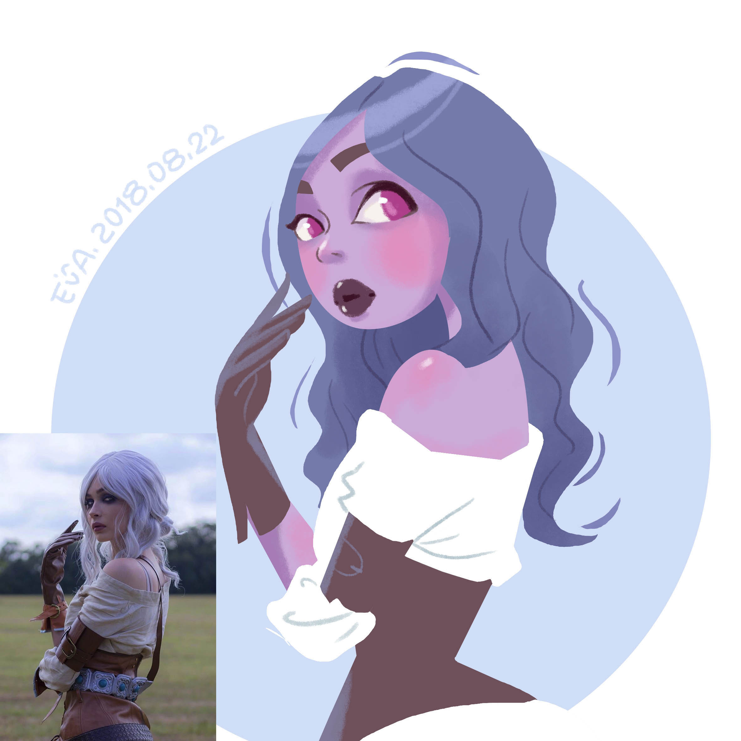 照片转欧美风卡通人物练习|插画|创作习作|evaliu0726 - 原创作品