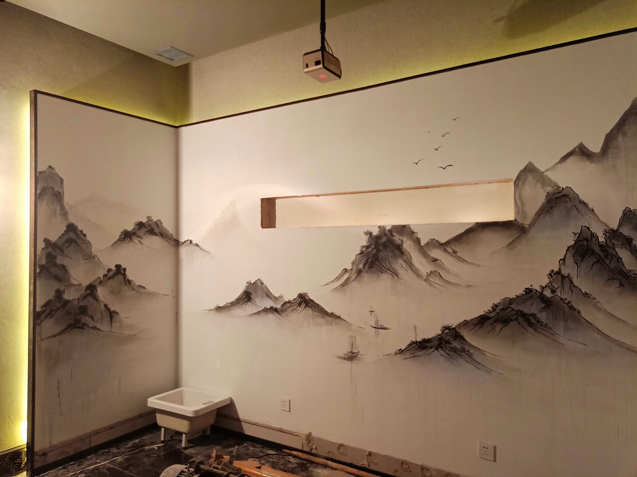 江南足浴店壁画绘制第一弹