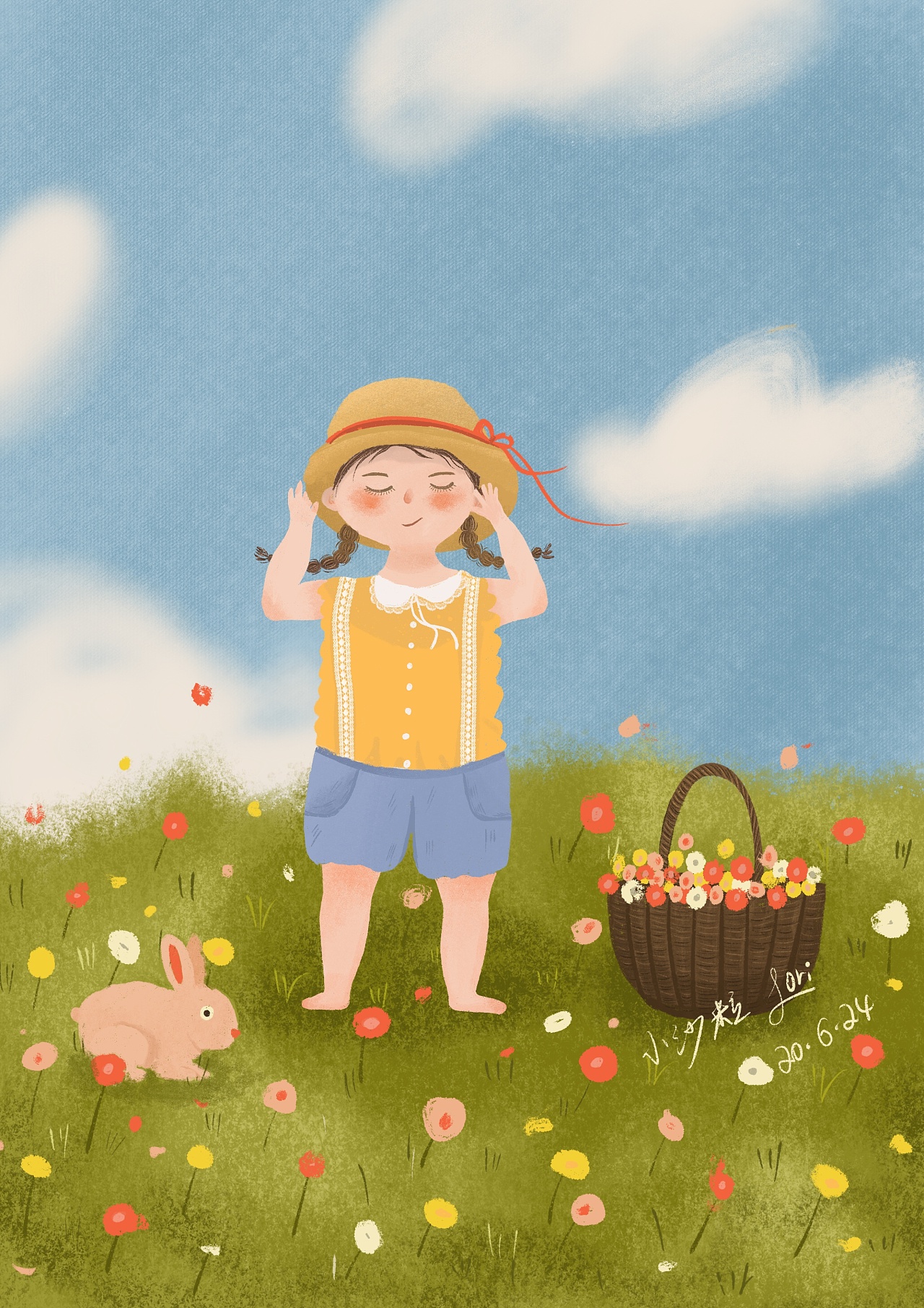 采花女孩|插画|儿童插画|小沙粒lori - 原创作品 - 站酷 (zcool)