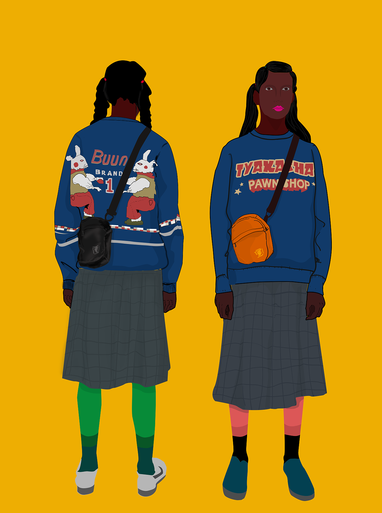 姐妹-原创练习（图ZMTM1MTE4NjA0） - 创作习作 - 站酷设计师sandeam原创素材 - 站酷ZCOOL