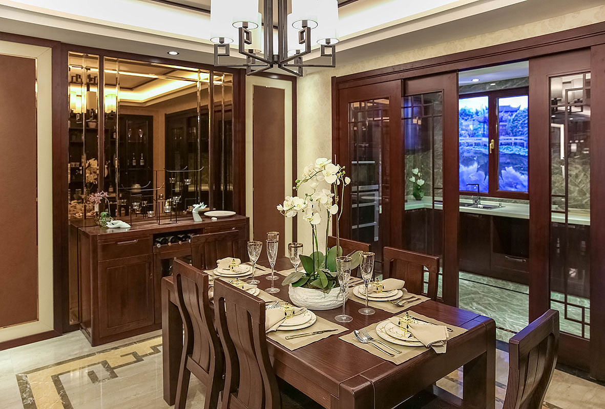 郑州乐豪斯装饰现代东方样板间装修实景图