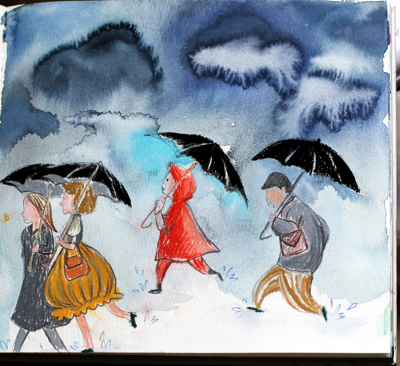 雨天,水彩作品 1年前 22 0 0 杭州  |  插画师 原创  -  插画