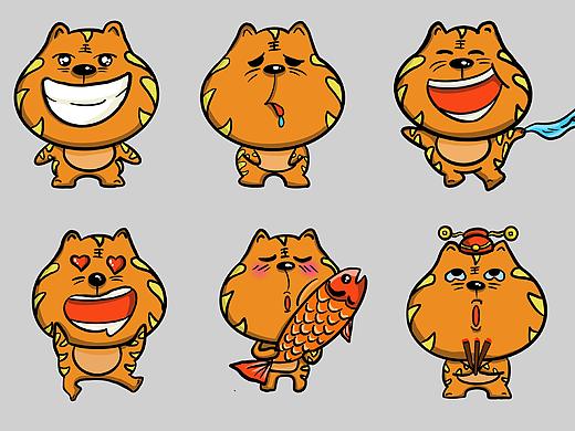 是虎不是喵卡通表情包形象手繪（個人主頁-ZNDAxMzY5NDg=） - 藝術插畫 - 站酷設計師奉兮原創(chuàng)素材 - 站酷ZCOOL