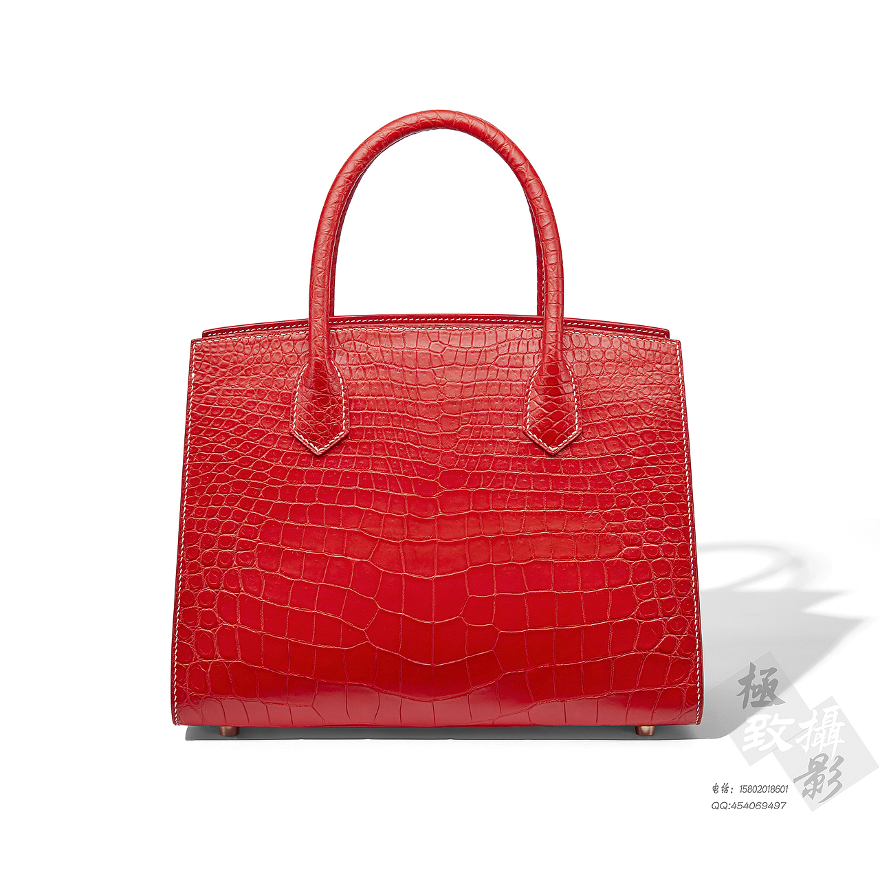 美洲鳄鱼皮女包白底海报形象照拍摄精修