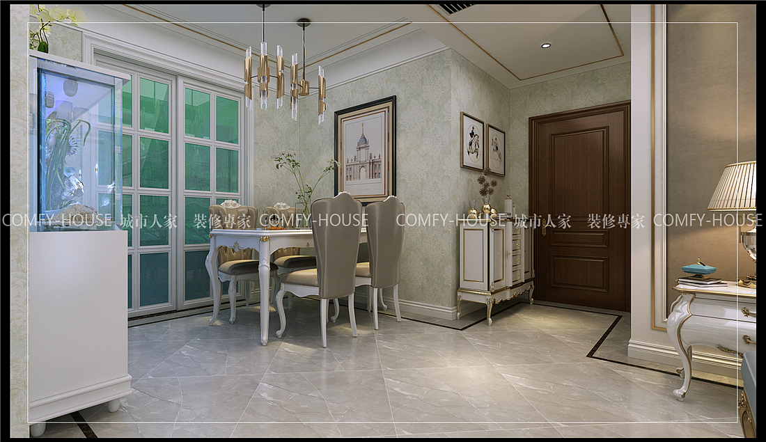 济阳大明胜景140平欧式风格装修效果图，济南城市人家（图ZMTg2MzM0ODI0） - 家装设计 - 站酷设计师济南城市人家原创素材 - 站酷ZCOOL