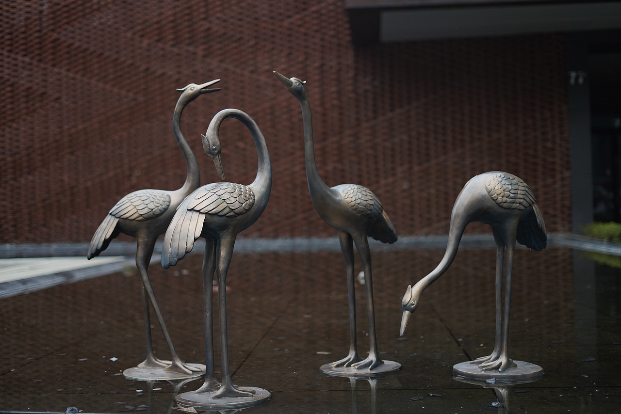 仿铜水池仙鹤雕塑（图ZMTk4NzQzMzQw） - 产品摄影 - 站酷设计师园林景观小品定制原创素材 - 站酷ZCOOL