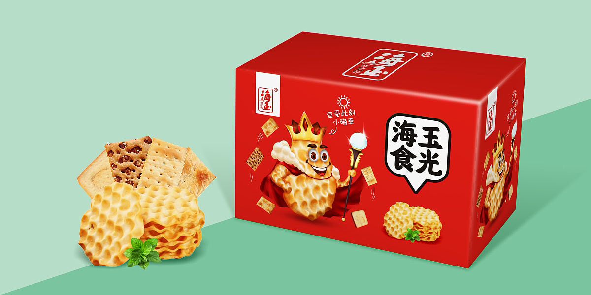 海玉石头饼礼盒包装石头饼卡通形象设计