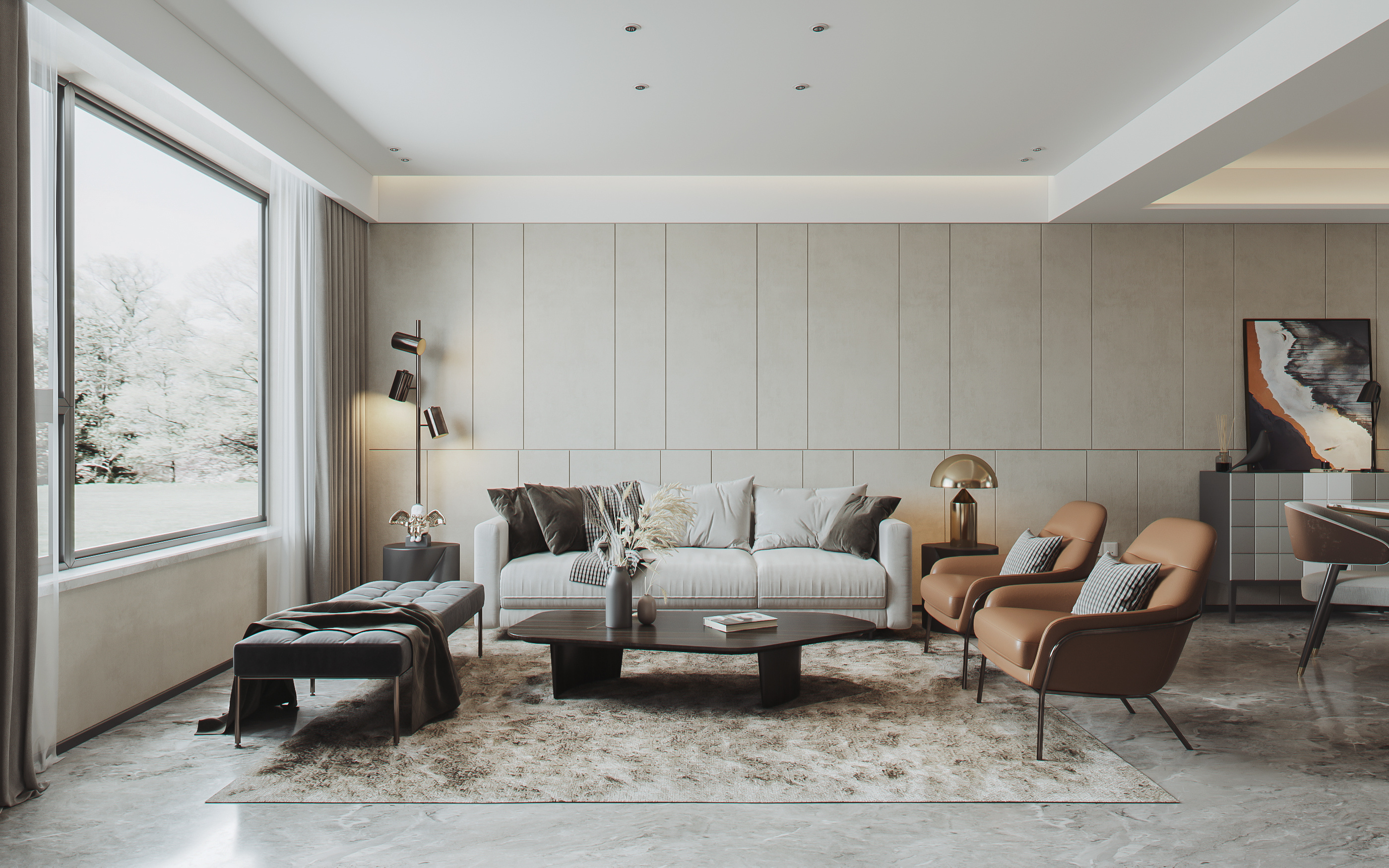 现代风格别墅效果图|空间|室内设计|lulie520 - 原创作品 - 站酷