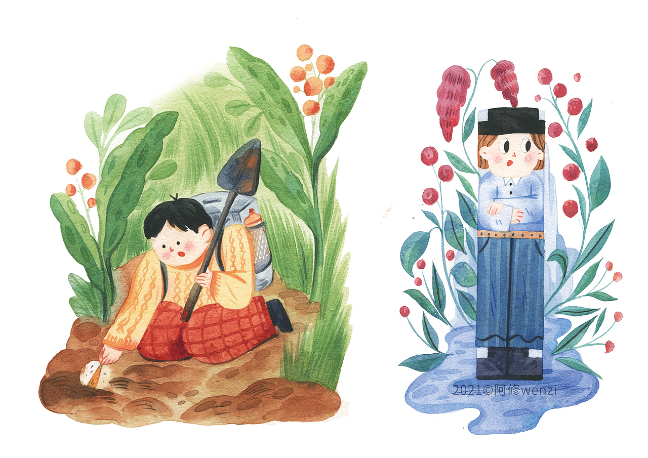 儿童文学作品《爱上一朵云》水彩手绘（图ZMjU2MDI4Njc2） - 儿童插画 - 站酷设计师阿修wenzi原创素材 - 站酷ZCOOL