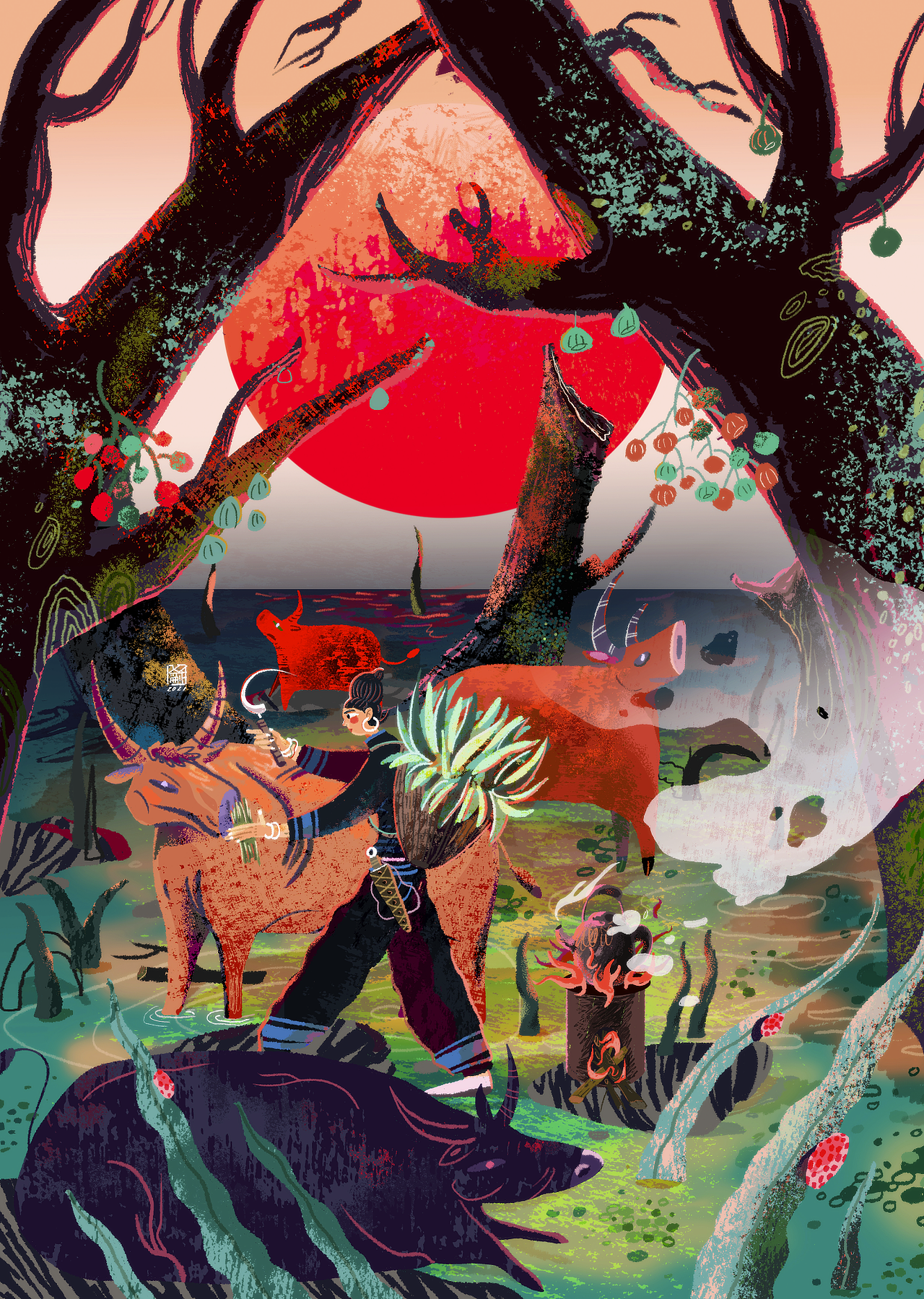 2021阿蚌插画合集（图ZMjc2MTkxOTgw） - 绘本 - 站酷设计师阿蚌Boom原创素材 - 站酷ZCOOL