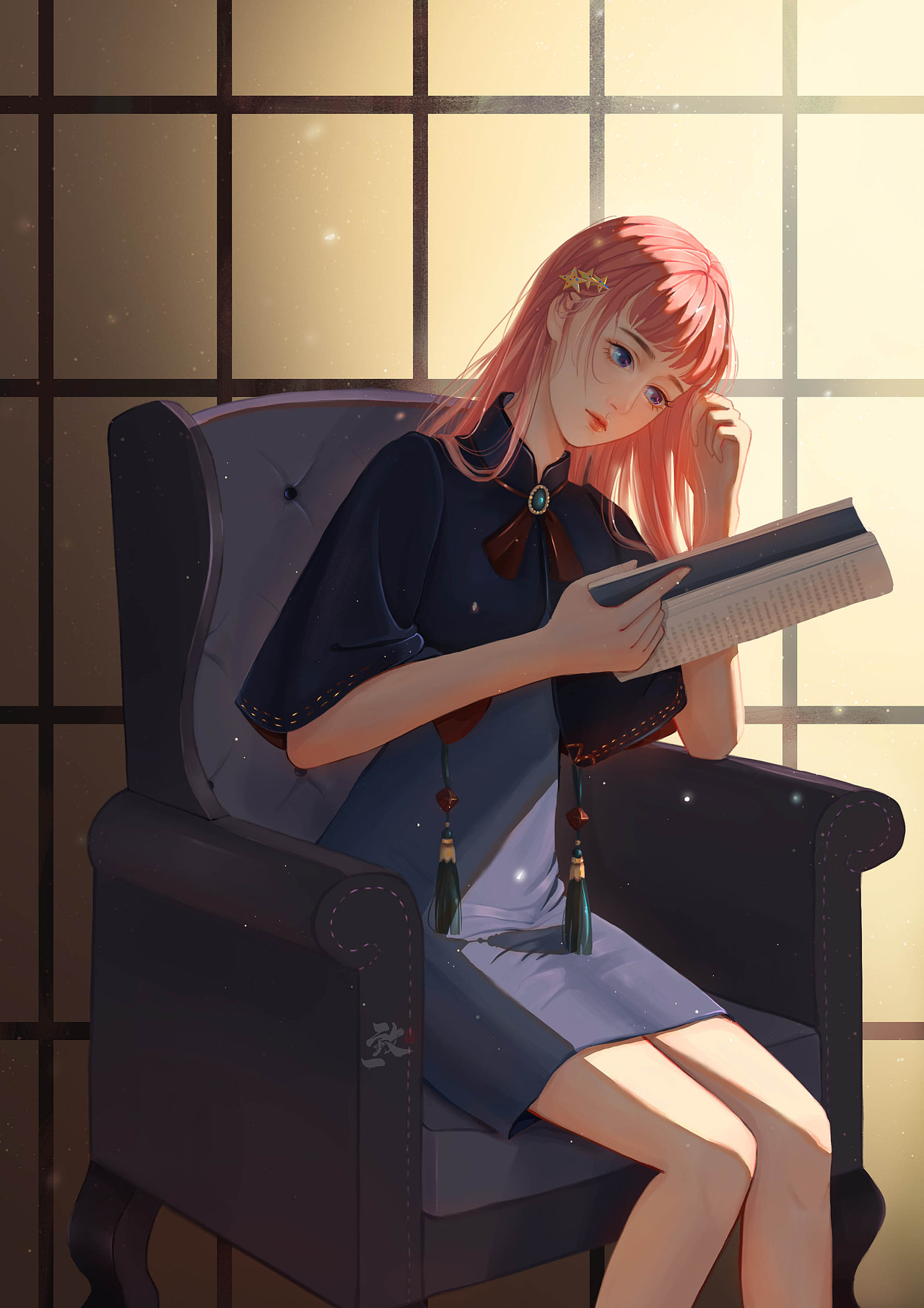 板绘插画/阅读（图ZMjc3MzA1NDUy） - 商业插画 - 站酷设计师绯晚不晚原创素材 - 站酷ZCOOL