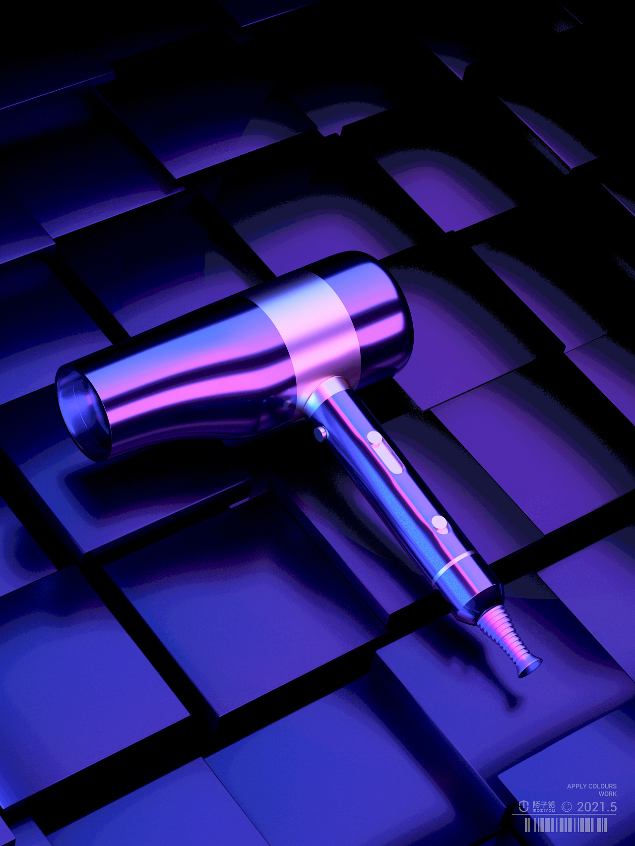 吹风机丨风扇渲染