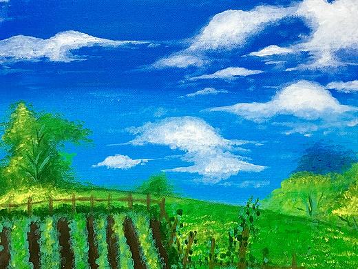 田园风景-丙烯画