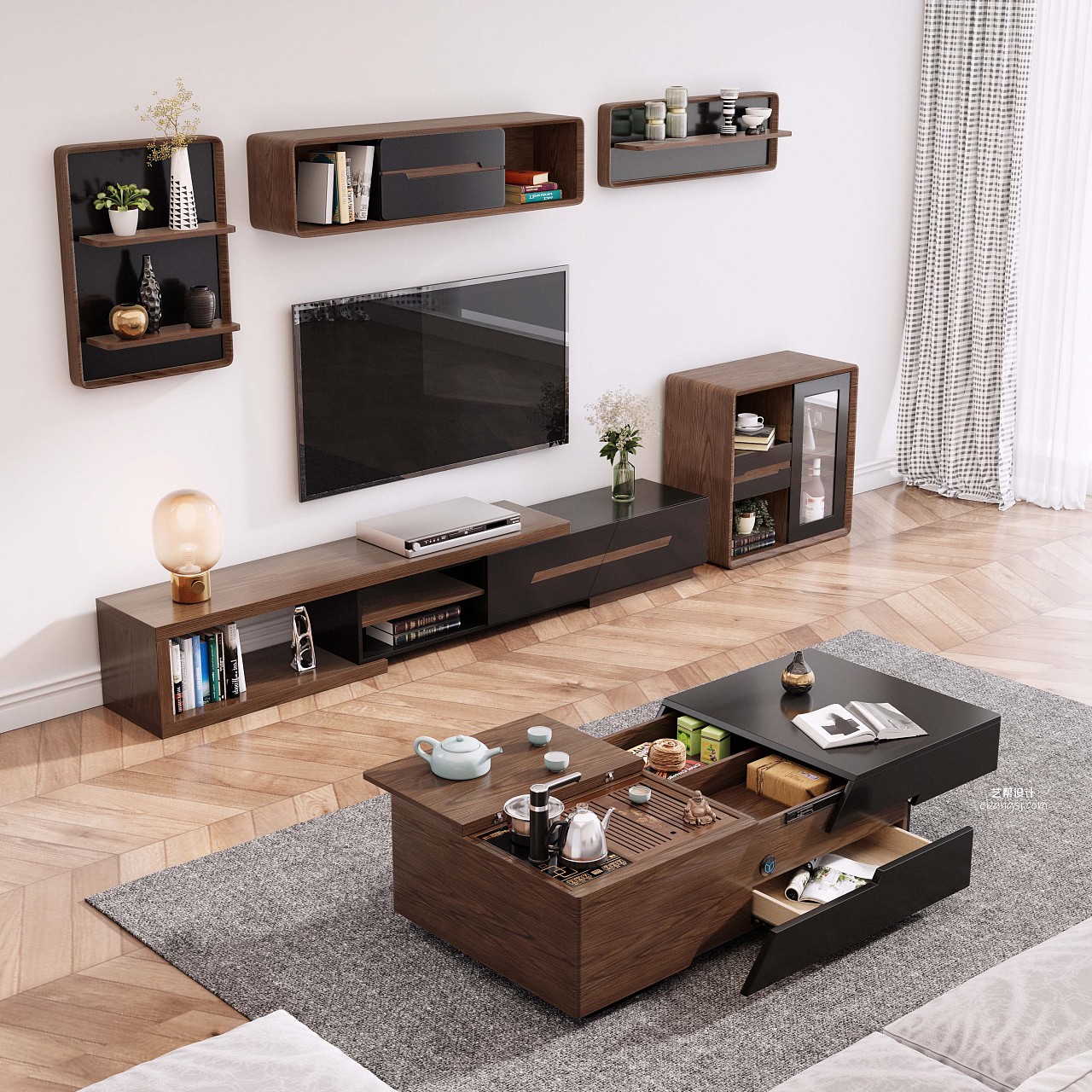 家具3D效果图-沙发、茶几、电视柜、餐桌椅、角几|工业/产品|家具|Ailu507 - 原创作品 - 站酷 (ZCOOL)