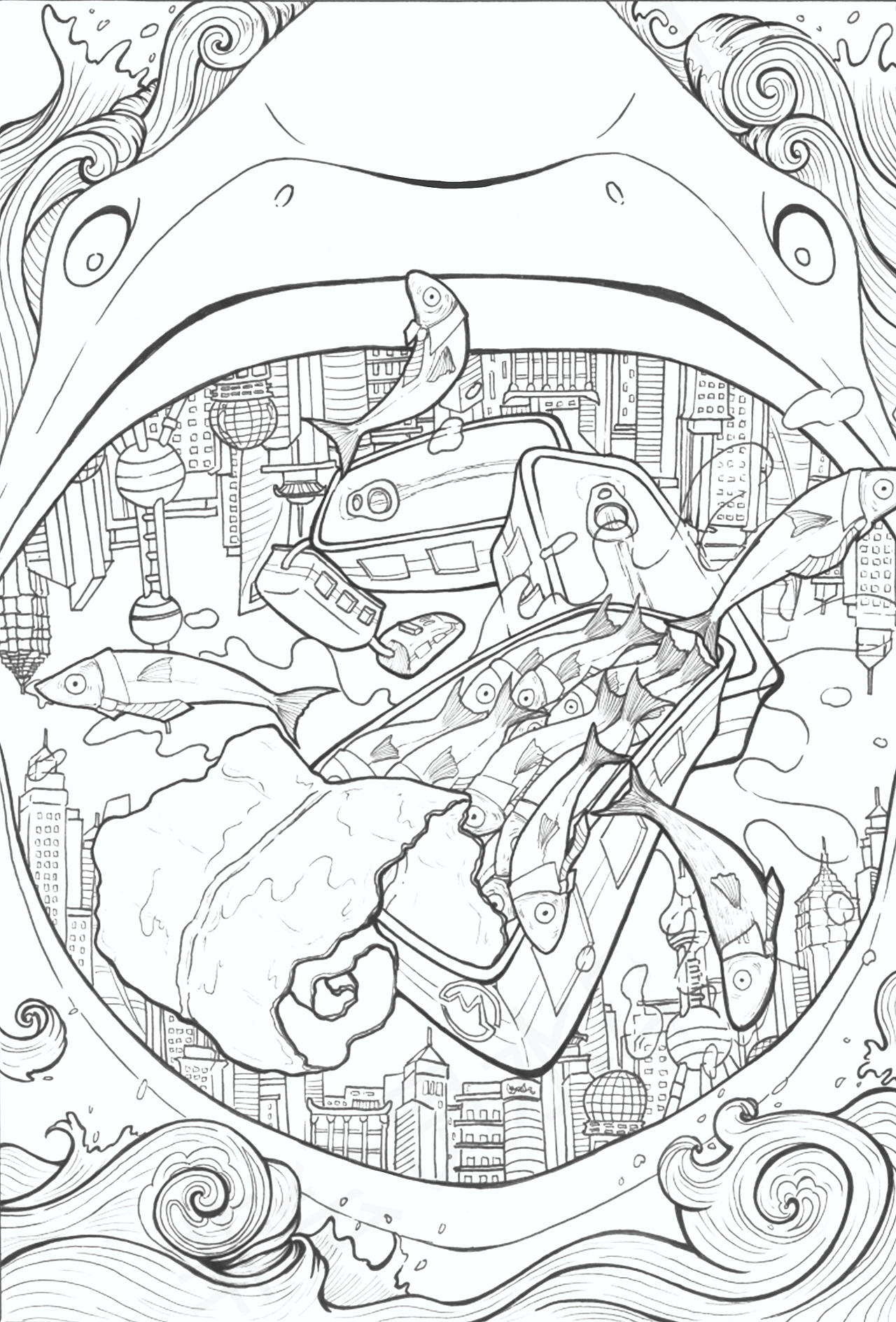 彩色装饰插画：上海，上海！（图ZMjU2Njg4NDI0） - 艺术插画 - 站酷设计师蓝环章鱼原创素材 - 站酷ZCOOL