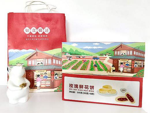 如食描述糕点包装盒设计