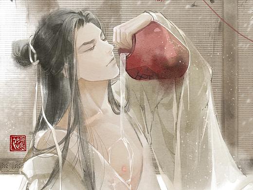 醉酒古风男子~（附带绘画解说视频）