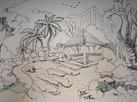 环艺风景手绘