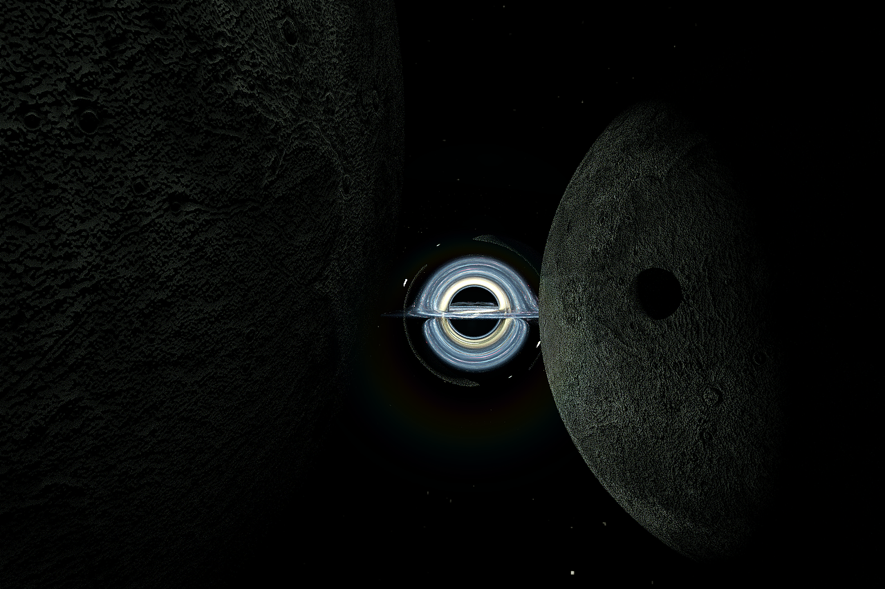 右边这个星球上有个黑色的洞,觉得挺有意思.