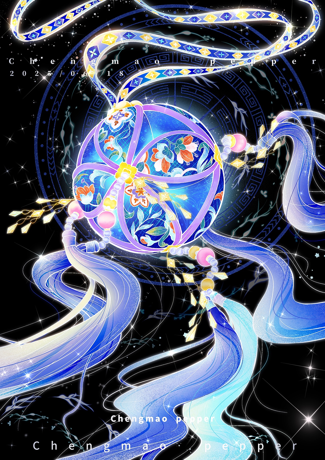 国风非遗广西绣球插画