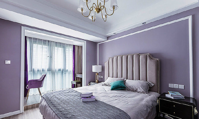 89㎡简约美式风格三居室设计,色彩搭配得很舒服