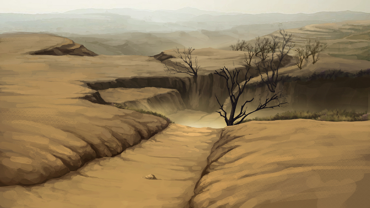 黄土高坡|插画|艺术插画|蓝色a_原创作品-站酷zcool