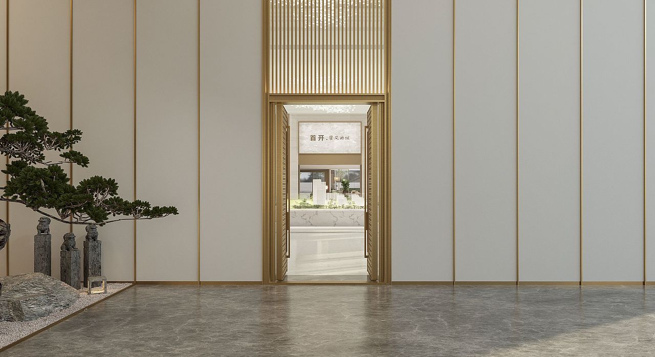 一套售楼处的渲染图