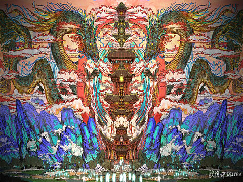 国潮风格插画实验