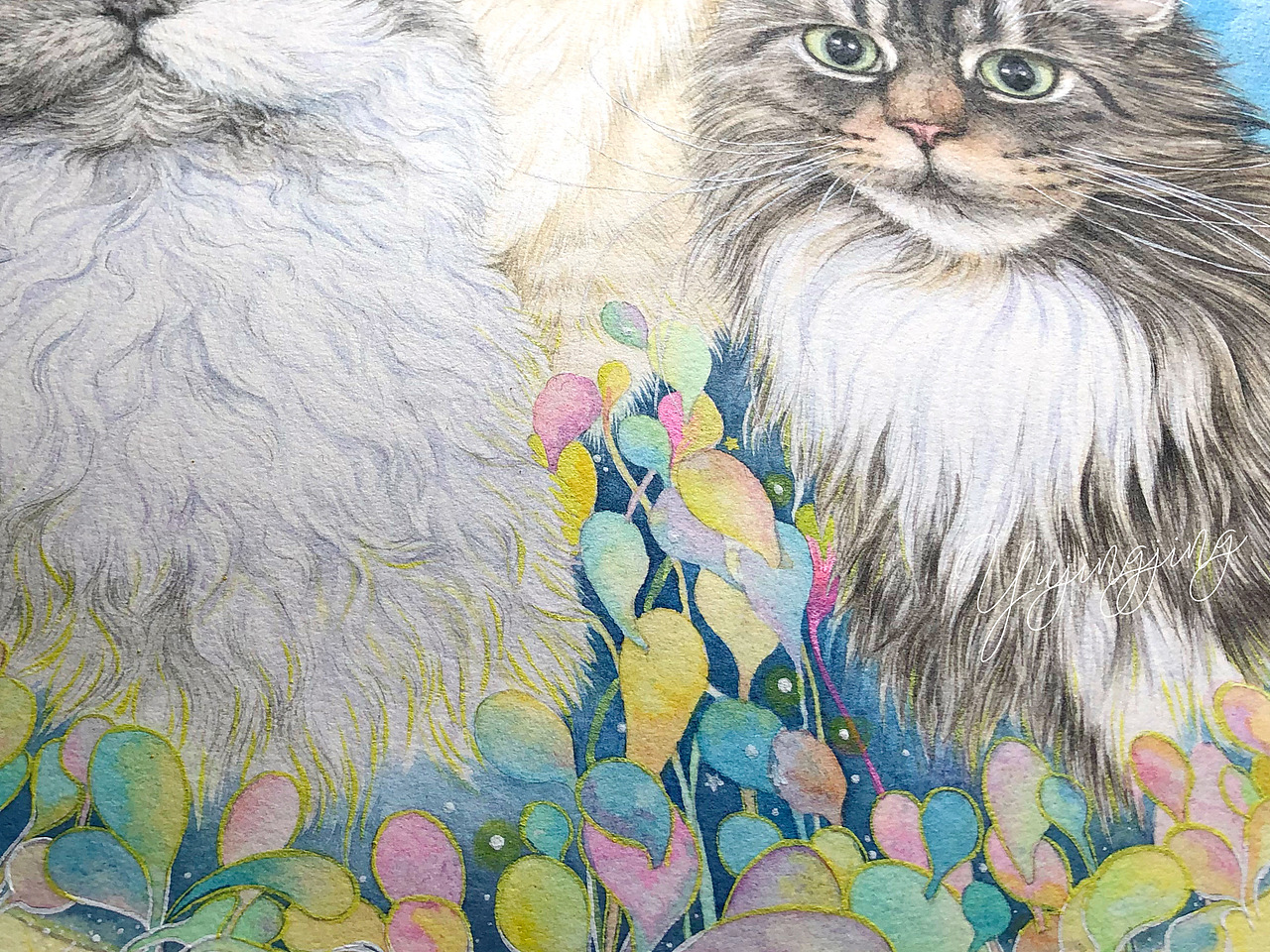 梦幻旋转星球猫咪全家福（图ZMTk4MDM1MTcy） - 绘画 - 站酷设计师雨晶晶原创素材 - 站酷ZCOOL