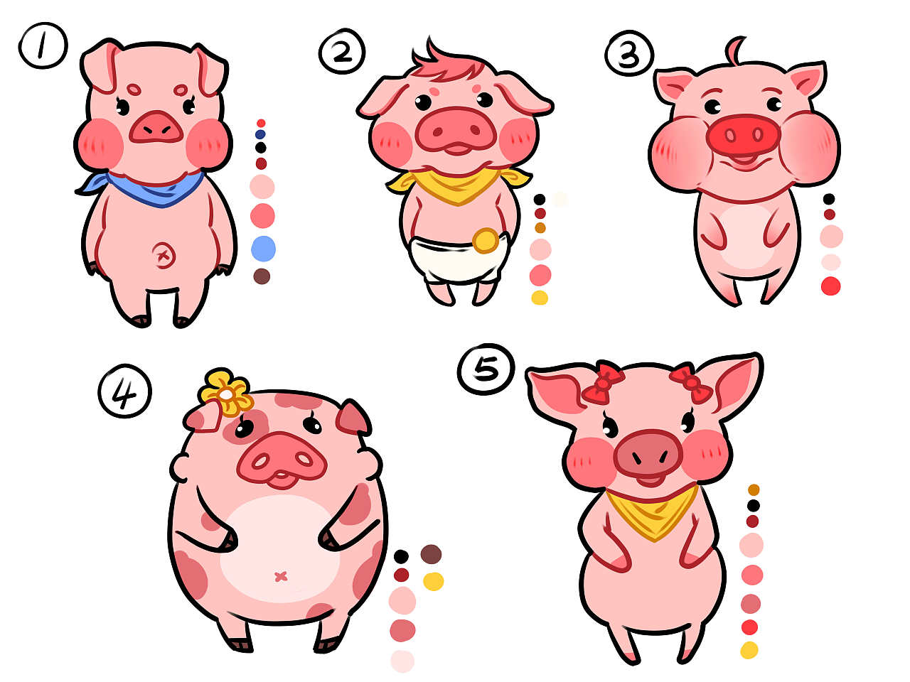 猪吉祥物 绘画图片