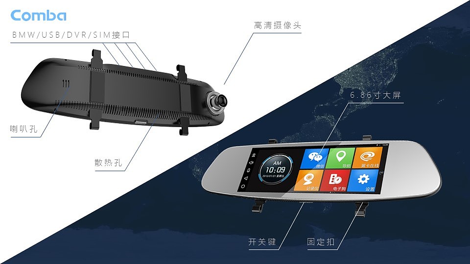 中国电信·乐驾CM688智能后视镜