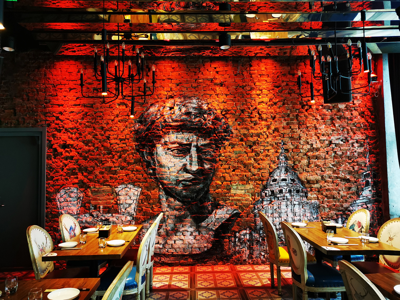 饭店墙绘油画大卫西式文化