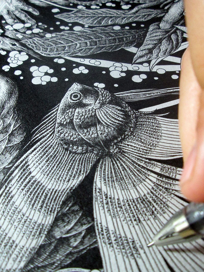 刻画使者的细节.让鱼显得灵动.