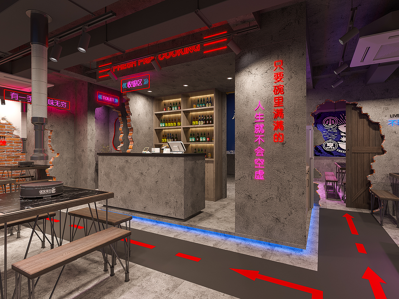 小鮮烹魚(yú)佛堂店（圖ZMjQxMjMzNDIw） - 家裝設(shè)計(jì) - 站酷設(shè)計(jì)師小四月design原創(chuàng)素材 - 站酷ZCOOL