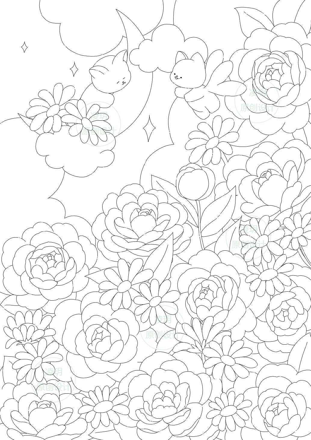 治愈系插画｜山茶花猫咪（图ZMzY2ODg1Njc2） - 商业插画 - 站酷设计师画画的凌玥原创素材 - 站酷ZCOOL