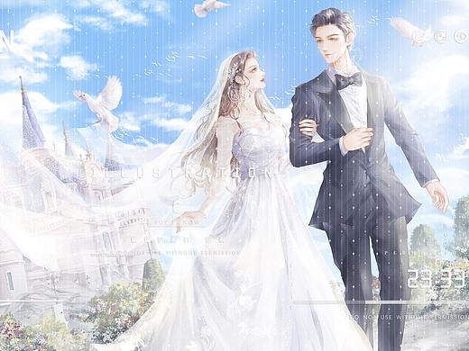 手绘婚纱插画（个人主页-ZNTM0MTQxMjQ=） - 艺术插画 - 站酷设计师幽幽芋泥丸原创素材 - 站酷ZCOOL