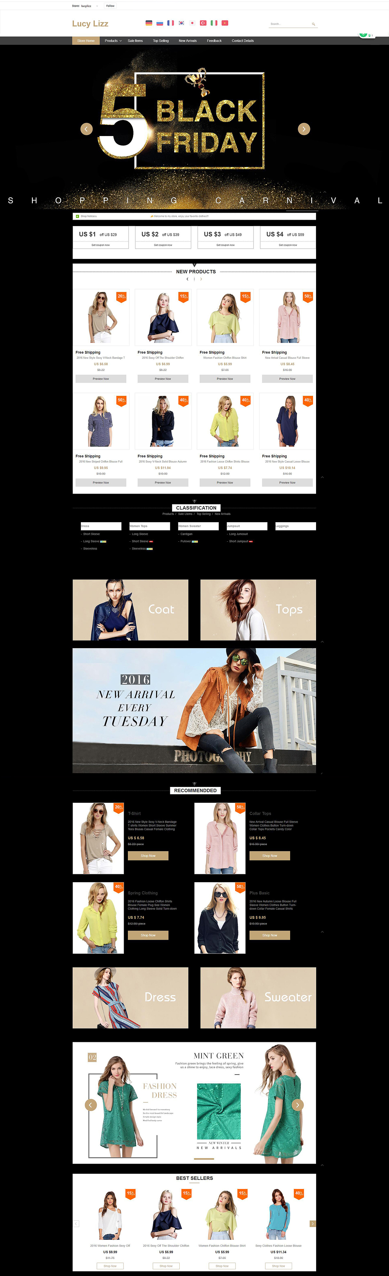 速卖通AliExpress黑色星期五女装首页，女装海报，促销海报首页（图ZNjM5OTE4NDg=） - 电商 - 站酷设计师浮云说原创素材 - 站酷ZCOOL