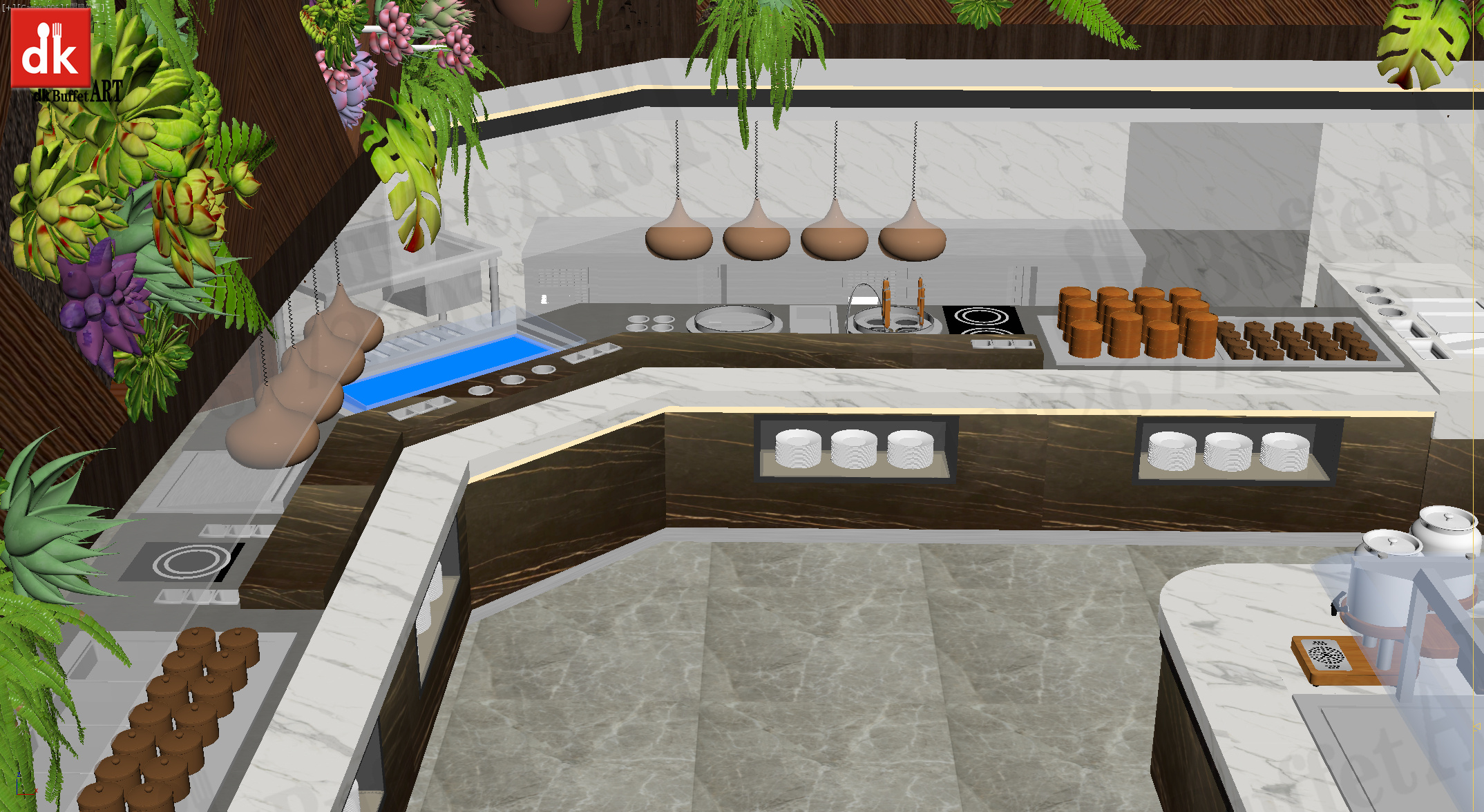 酒店自助餐保温台 移动布菲台设计图片 保温取餐台厂家