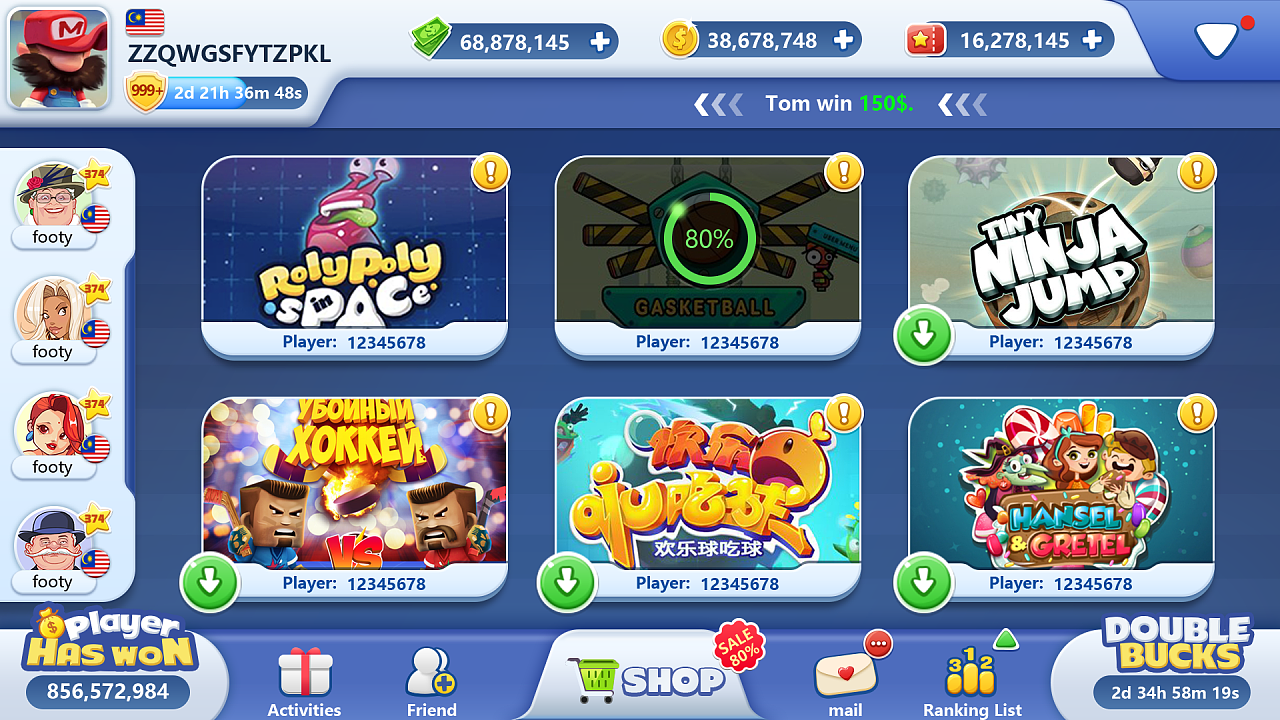 q版游戏大厅首页界面设计