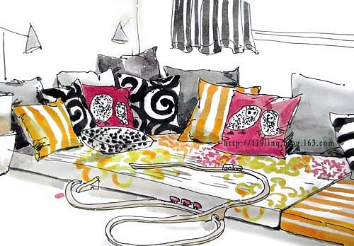 家居水彩插画(一)