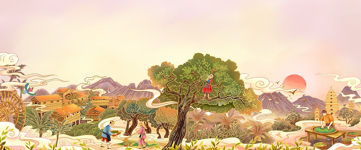 一套茶叶包装插画（图ZMjExNjQzOTQ0） - 商业插画 - 站酷设计师郑小溪插画原创素材 - 站酷ZCOOL