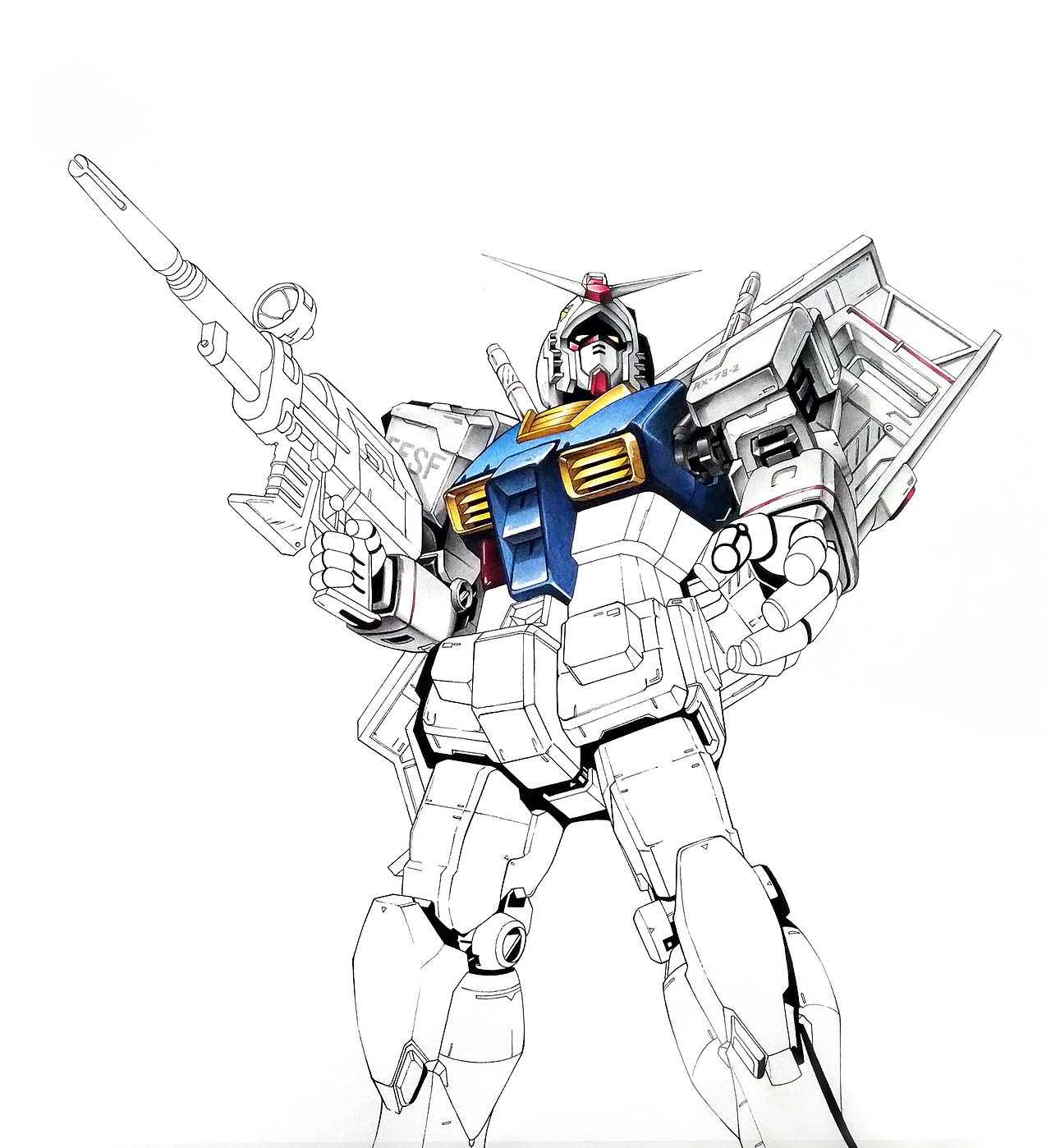 彩铅手绘——高达