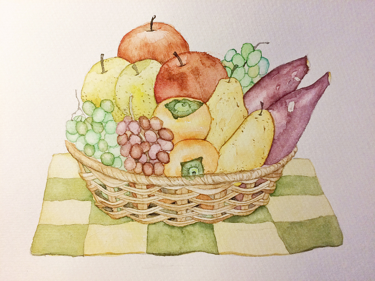 儿童画 水果蔬菜篮 - 堆糖，美图壁纸兴趣社区